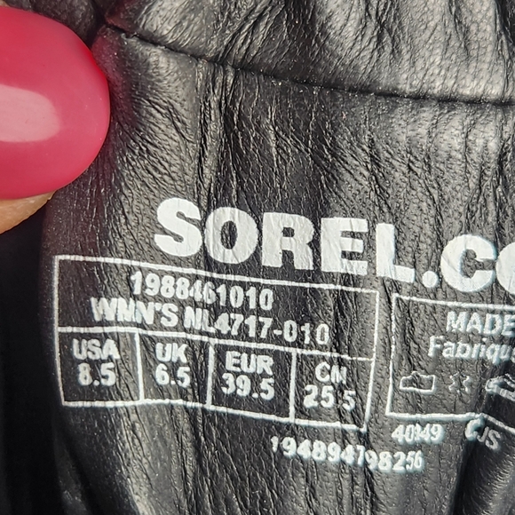 SOREL Women's Roaming Two Strap Sandal Size 8.5 Black Leather Slip On Shoe - Picture 5 of 11